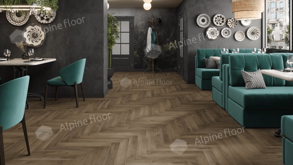 Ламинат "Alpine Floor" Herringbone 12 PRO Дуб Анжу (606*101*12 мм) — купить в Самаре