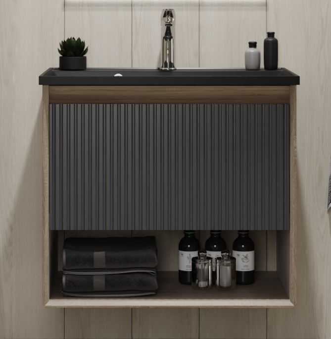 Тумба Tossony 70 подвесная дуб самдал/антрацит Toss.01.70/P/DS-A/JR