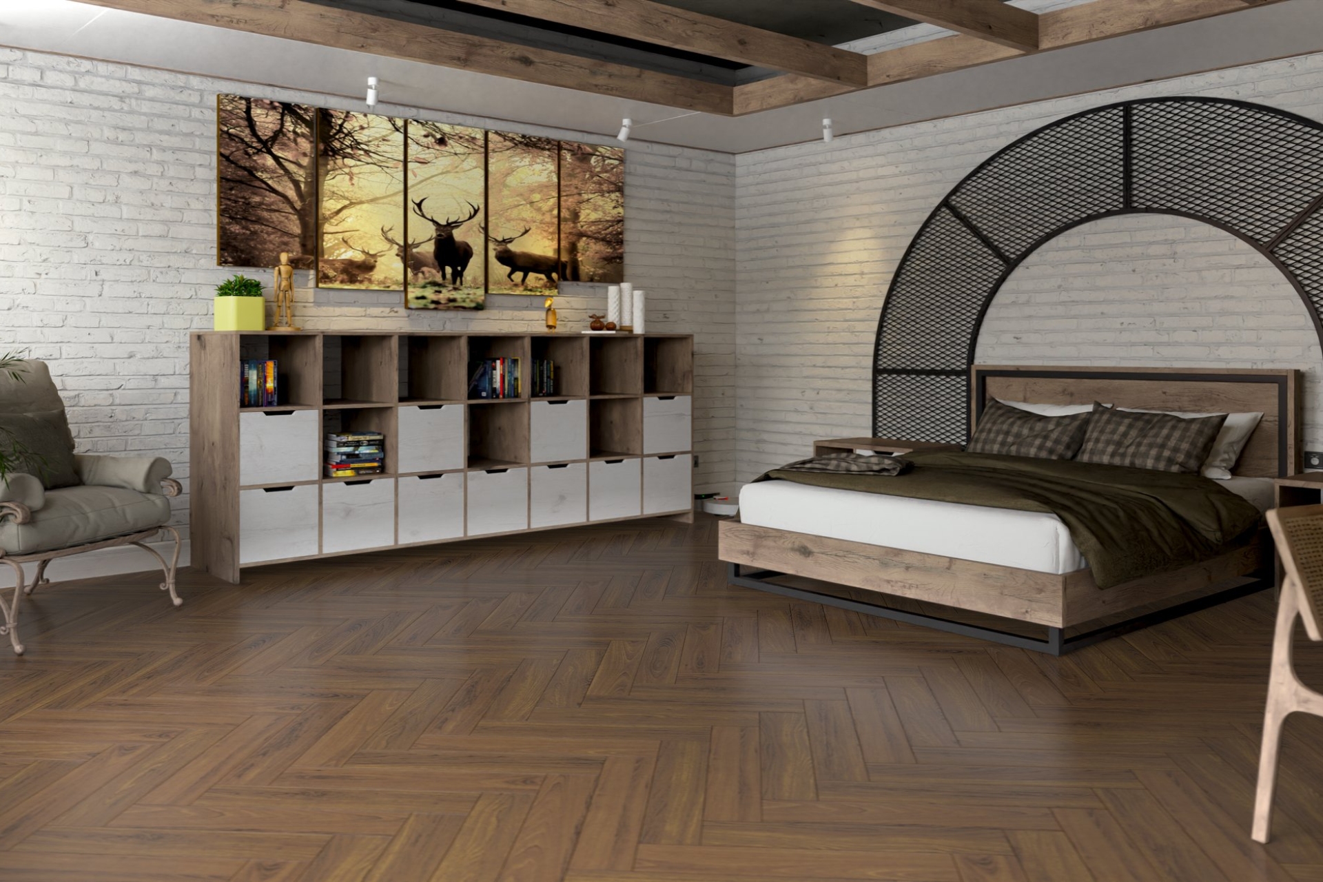 Инженерный паркет «Damy Floor» Ореховый (укладка елочкой) — купить в Самаре