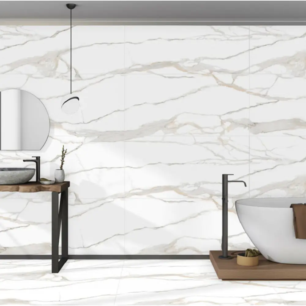 Керамогранит "Sonex" Statuario velencia карвинг 60x120см цвет белый с бежевыми разводами — купить в Самаре