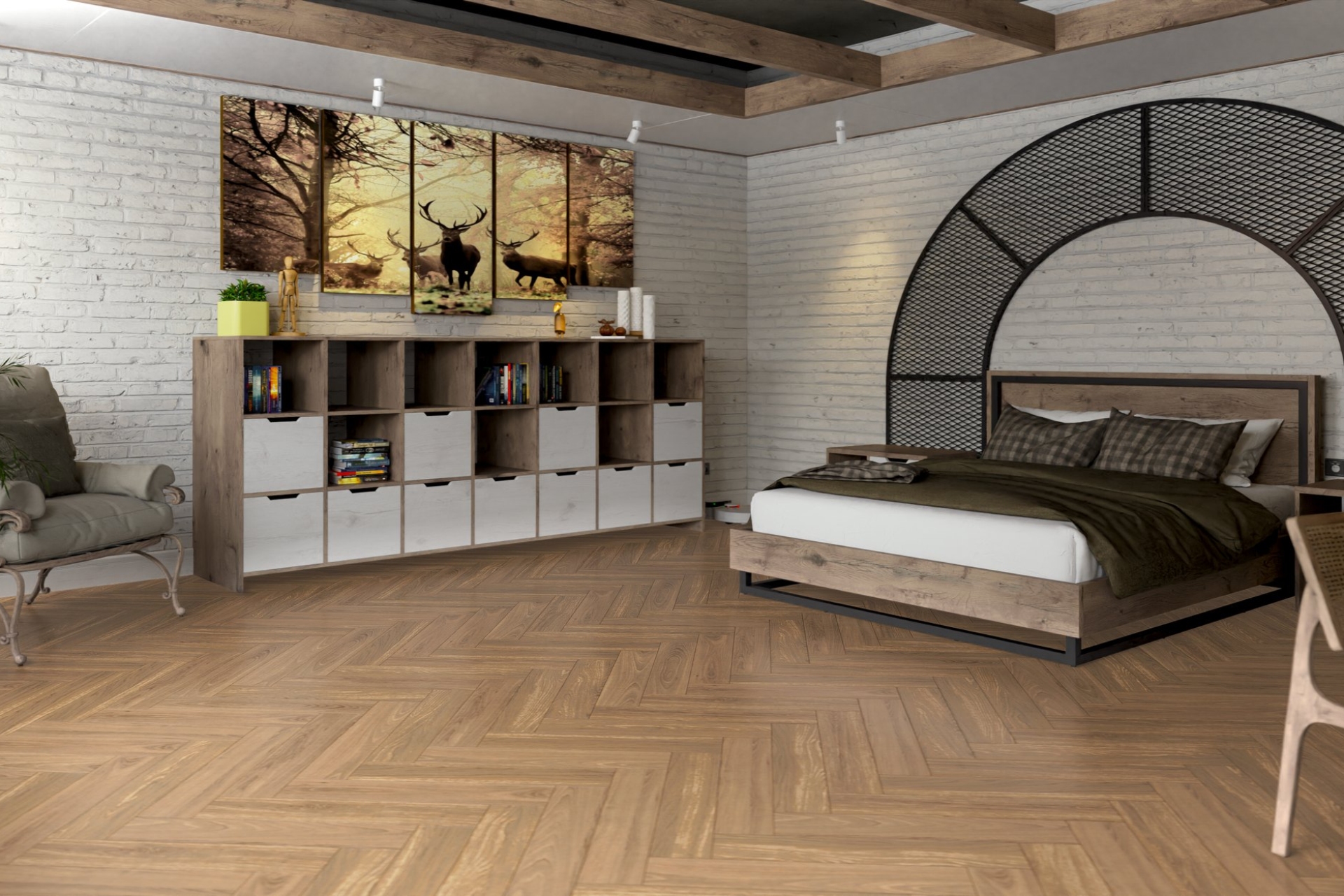 Инженерный паркет «Damy Floor» Натуральный (укладка елочкой) — купить в Самаре