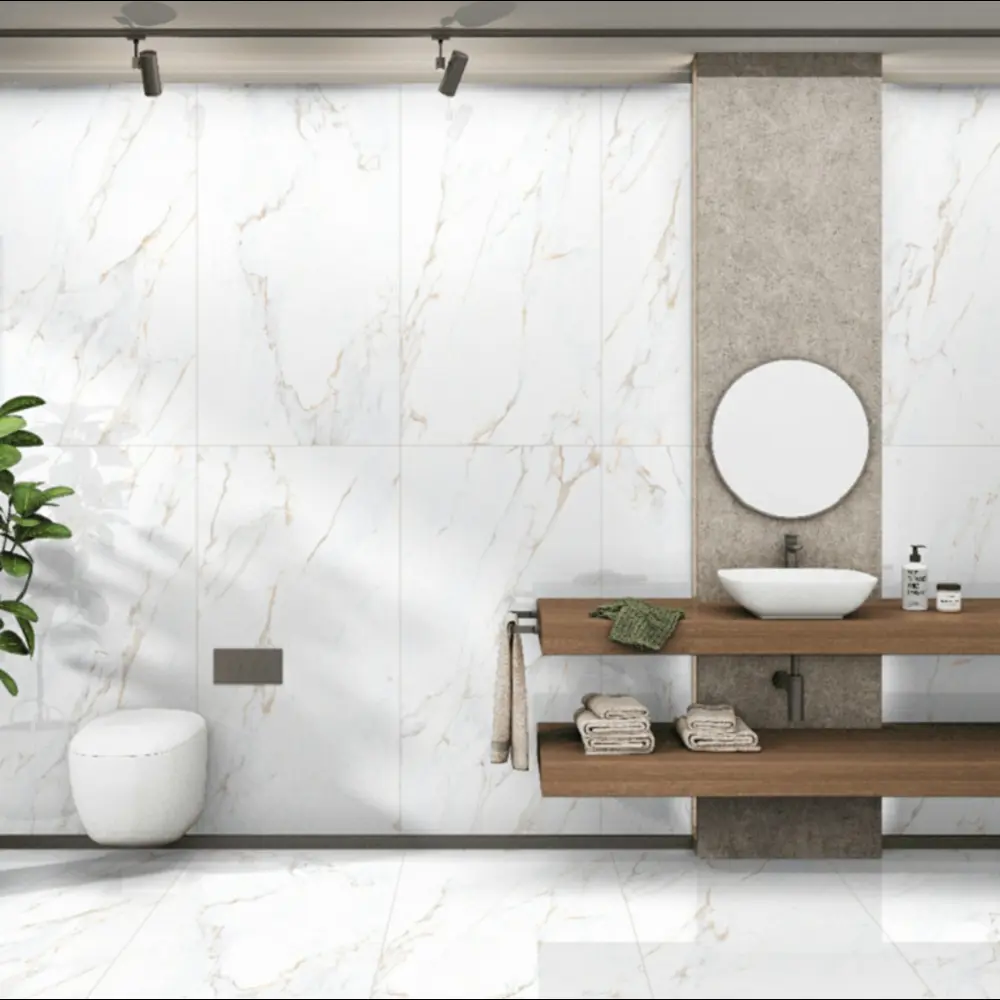 Керамогранит "Sonex" Calacutta cRema Glossy полированный 60x120 см 1.44 м2 цвет белый с бежевыми прожилками — купить в Самаре