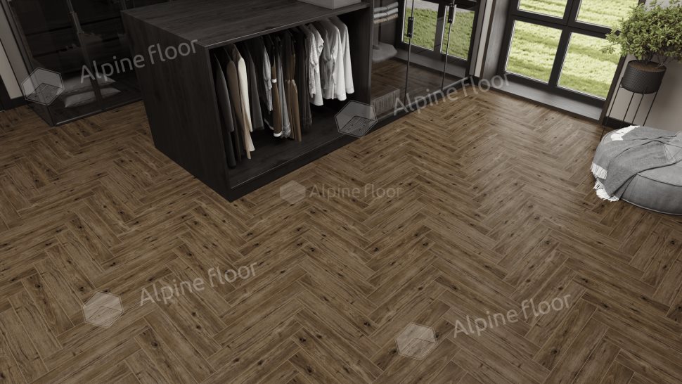 Ламинат "Alpine Floor" Herringbone 12 PRO Дуб Бордо (606*101*12 мм) — купить в Самаре