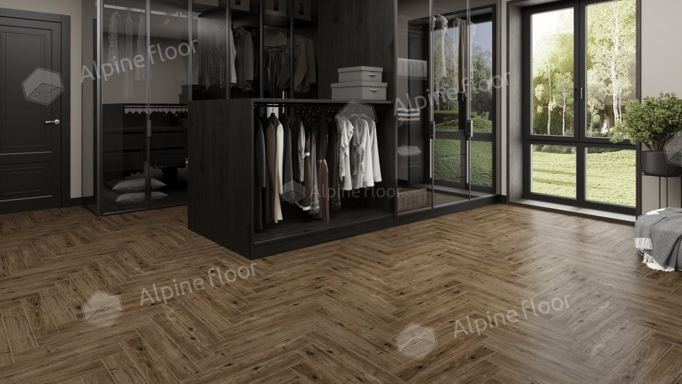 Ламинат "Alpine Floor" Herringbone 12 PRO Дуб Бордо (606*101*12 мм) — купить в Самаре