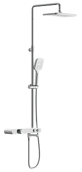 Душевая система Vivo (термостат кнопочный) с изливом 3 режима, шланг 150 PVC квадрат 64529