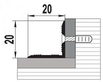 Порожек алюминиевый ПУ-05-1 (1800*20*20 мм)